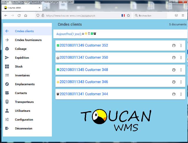 Administration et configuration de Toucan-WMS via un navigateur web